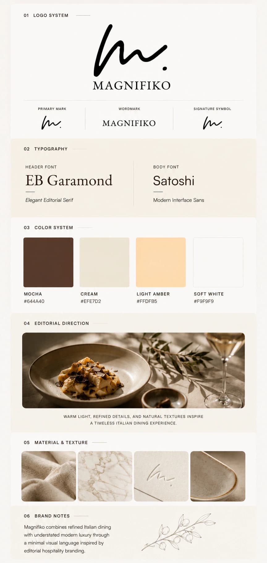 Magnifiko brand guidelines: logo, color palette, and typography system