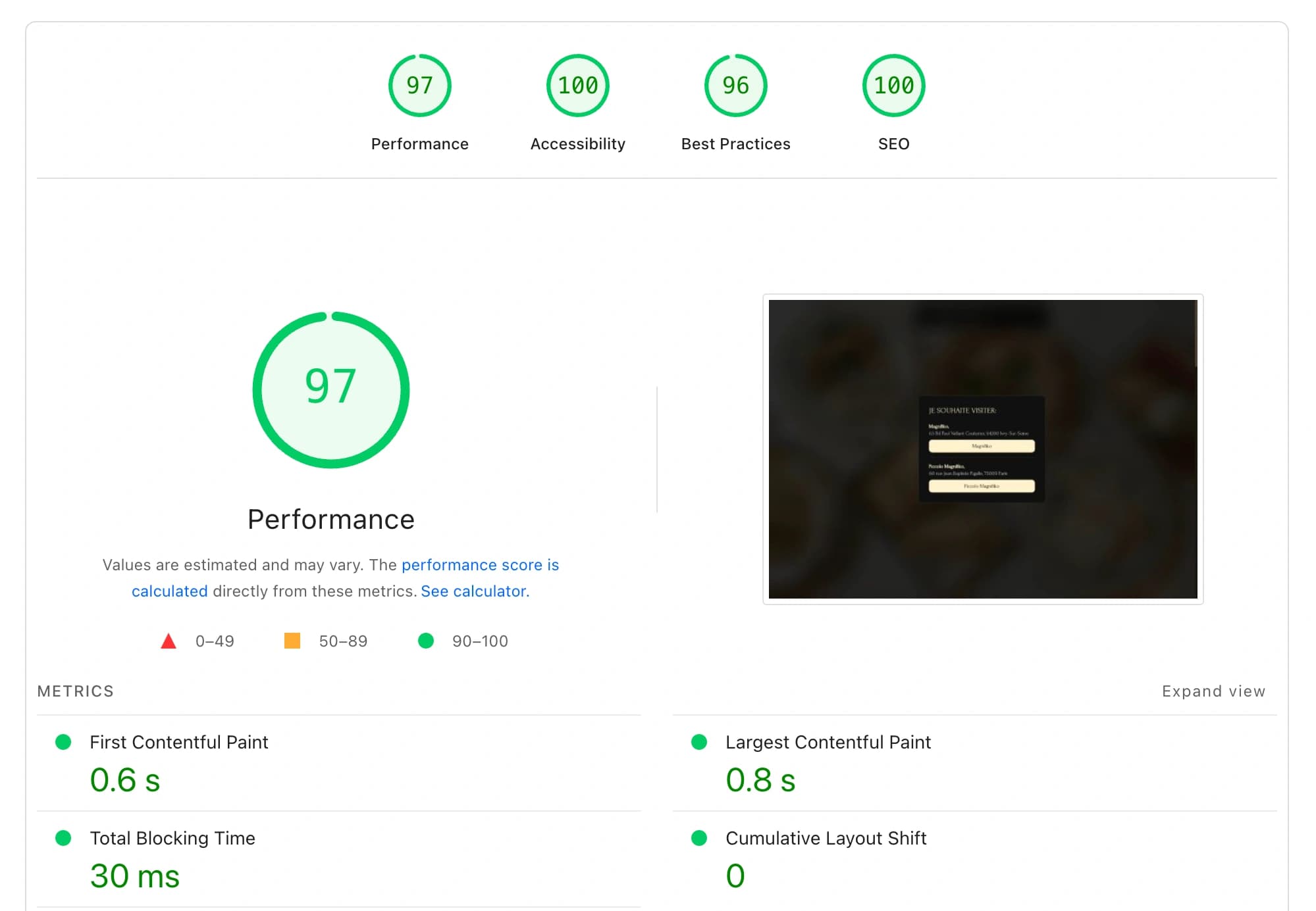 Magnifiko — SEO and page-speed optimization results